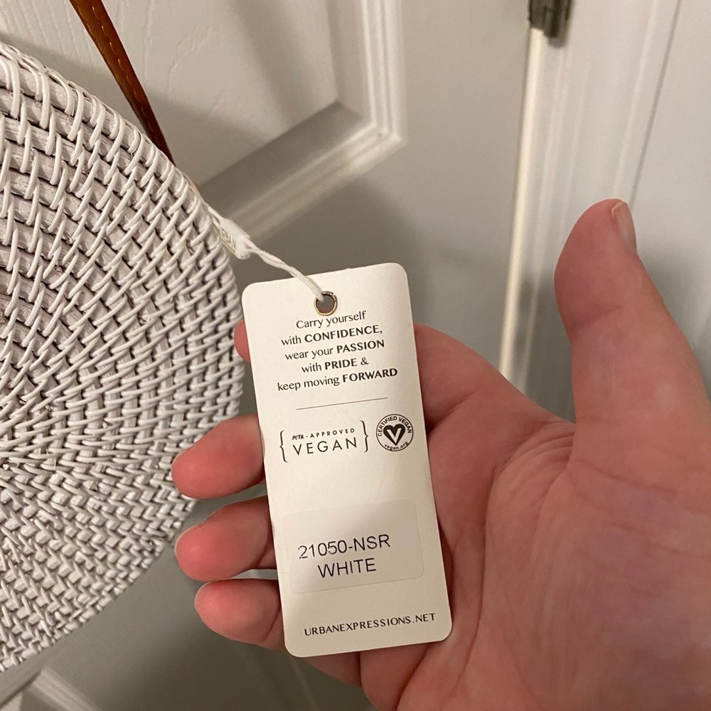 NWT round wicker purse